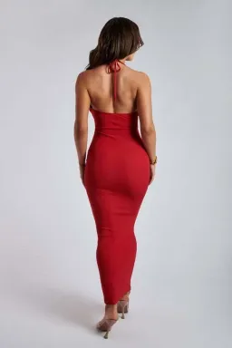 Maddie Ribbed Drawstring Midi Dress for rent on The Volte - image 2