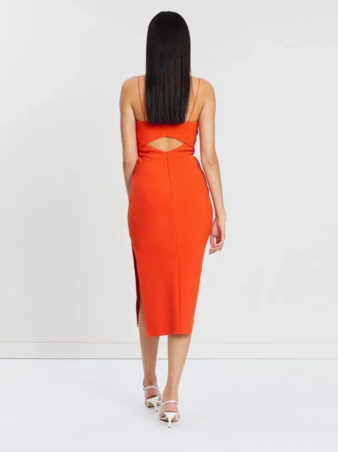 Bec  & Bridge Ulla Cut Out Midi Dress - Orange - Size 6 for rent on The Volte - main image