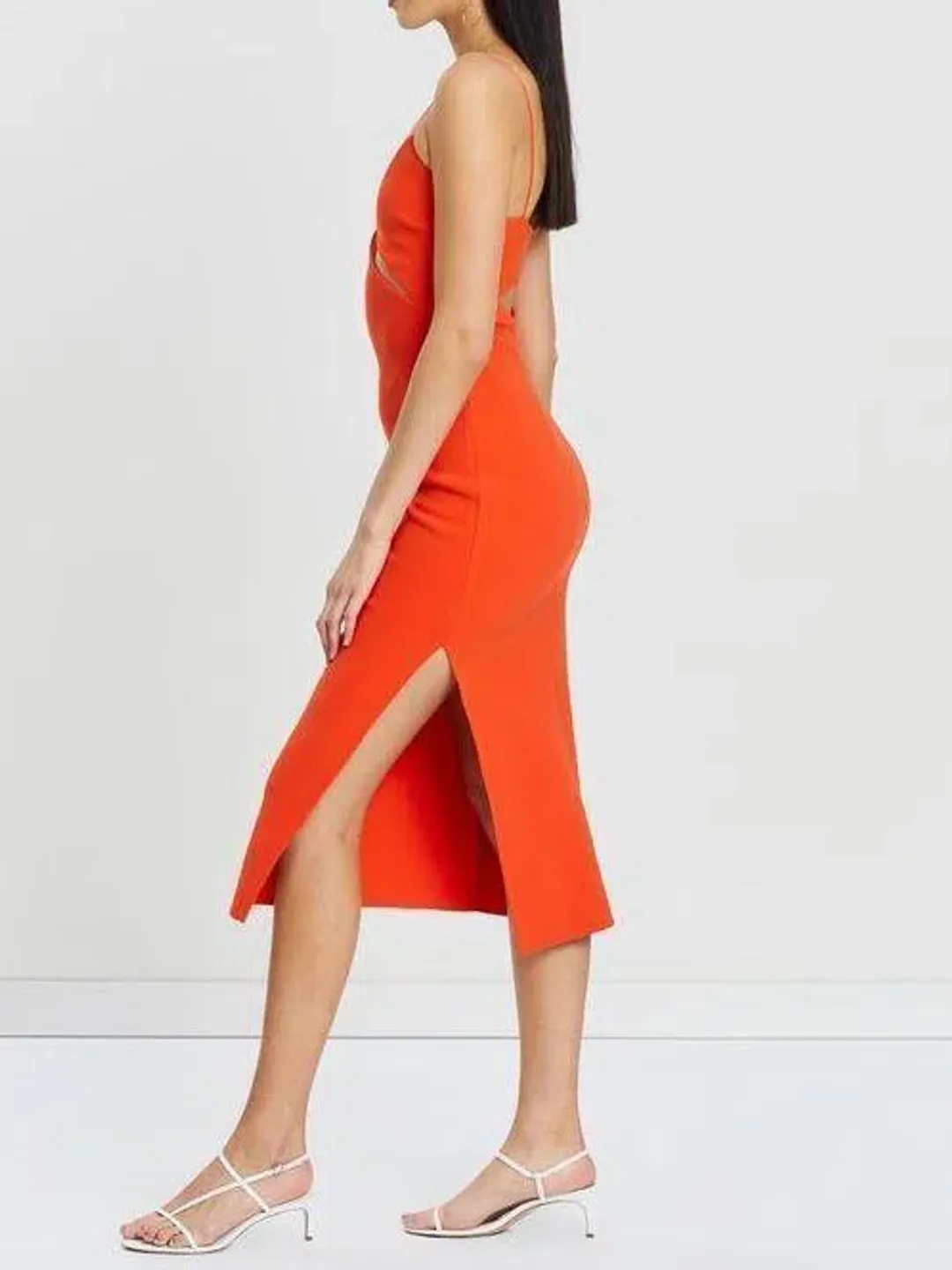 Bec  & Bridge Ulla Cut Out Midi Dress - Orange - Size 6 for rent on The Volte - main image
