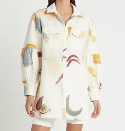 Sir The Label Martine Shirt Dress - PRINT Size 6/0 for rent on The Volte - image 1