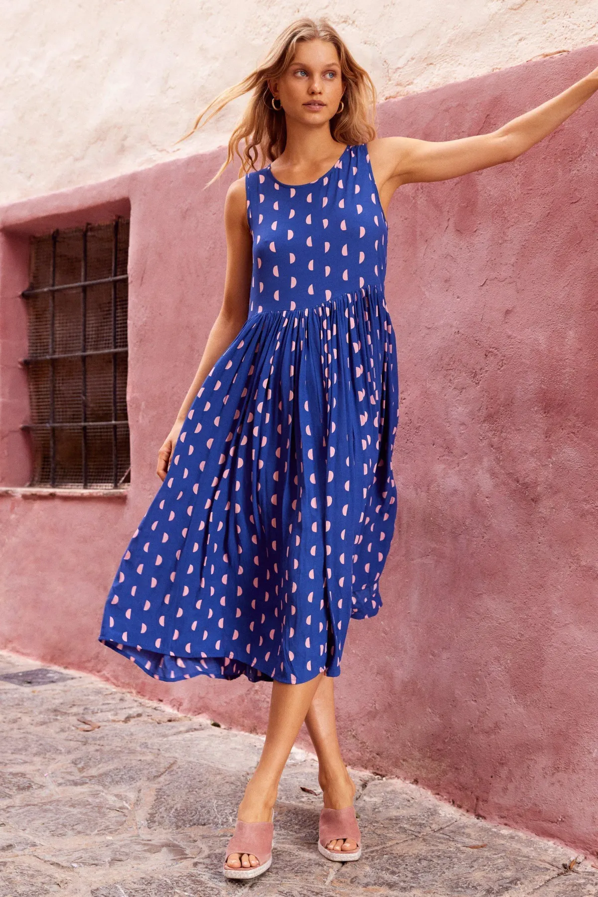 Mister Zimi Zoe Midi Dress In Luna Rosa Size 8 for rent on The Volte - main image