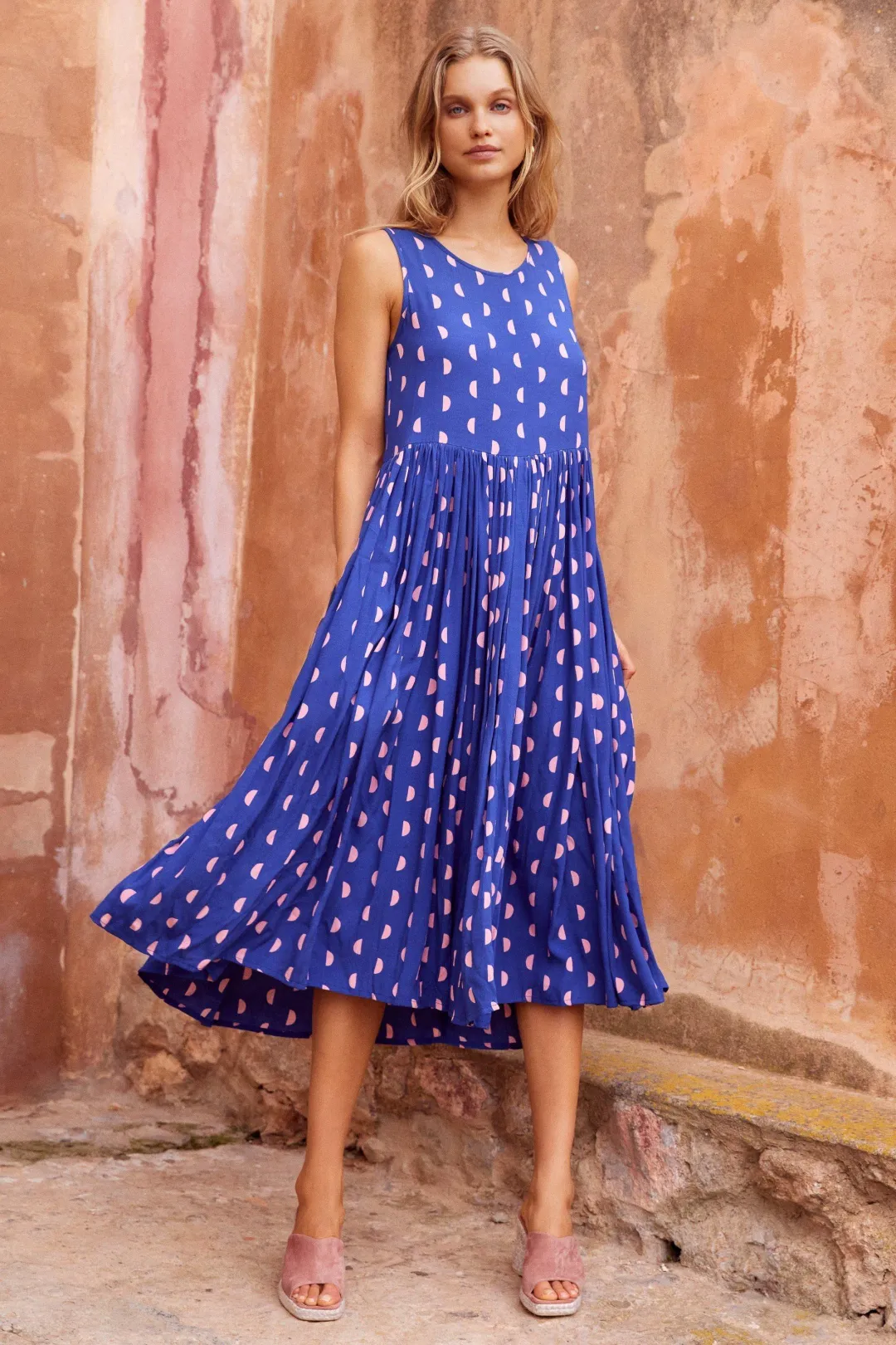 Mister Zimi Zoe Midi Dress In Luna Rosa Size 8 for rent on The Volte - main image