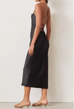 Bec and Bridge Seraphine lace up Black silk Dress for rent on The Volte - image 3