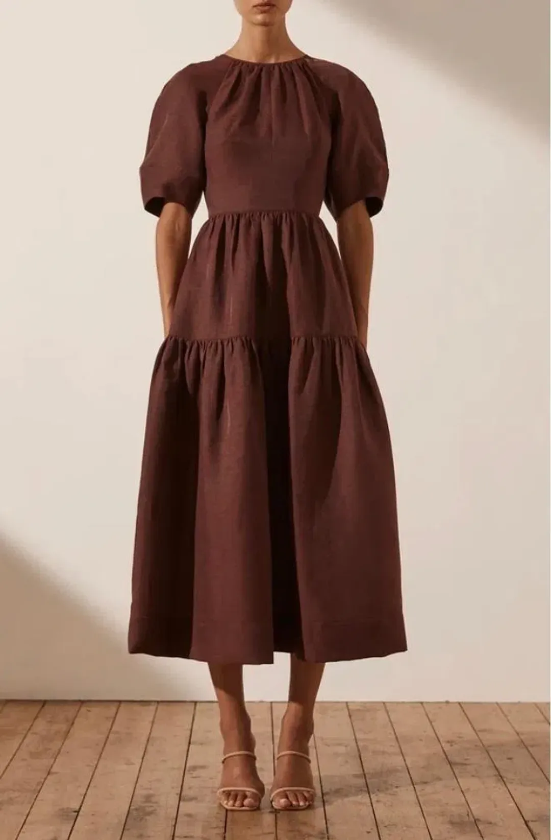Shona Joy Open Back Midi Dress for rent on The Volte - main image
