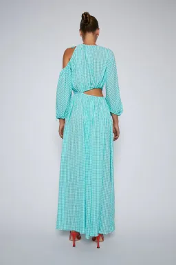 Scanlan Theodore Gingham Draw Cord Dress in Mint Size 8 for rent on The Volte - image 3
