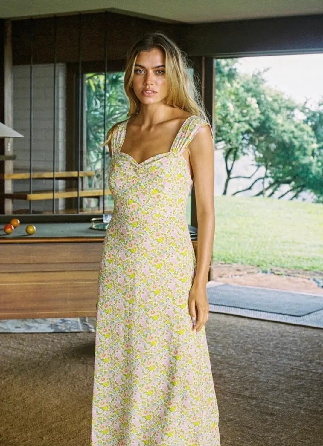 With Jean Lou Lou dress in pansies size M for rent on The Volte - main image