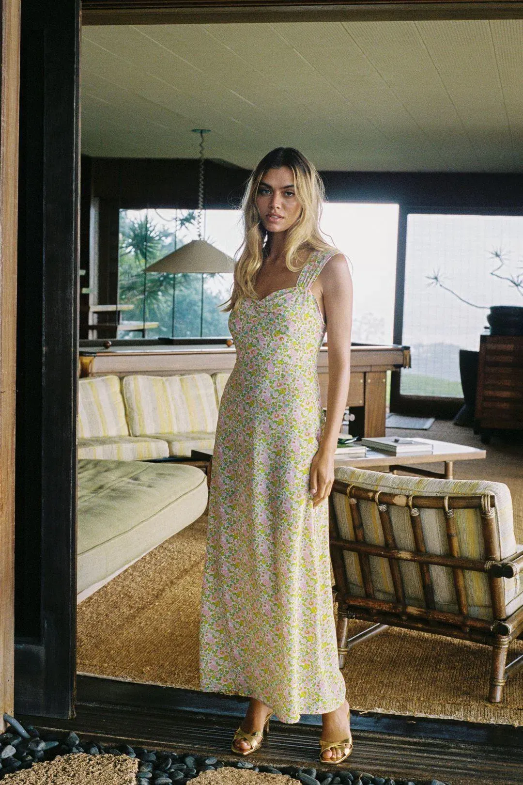 With Jean Lou Lou dress in pansies size M for rent on The Volte - main image