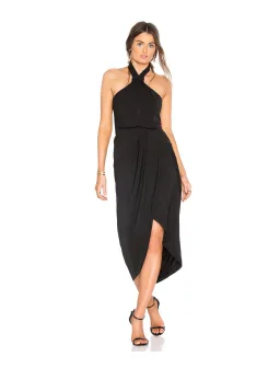 Shona Joy Knot Draped Dress Black Size 6 for rent on The Volte - image 1