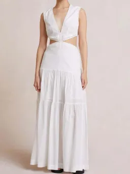 Bec & Bridge Desert Plain Palms Maxi Dress White Size 6 for rent on The Volte - image 1