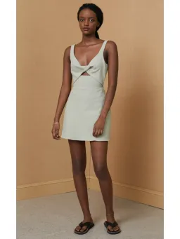 Bec & Bridge Phoebe Sleeveless Mini Dress Khaki Size AU 6 for rent on The Volte - image 1
