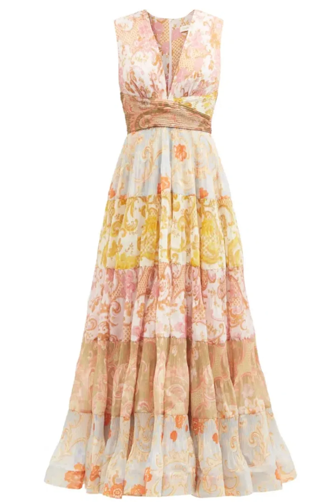 Zimmermann Postcard Pleated Midi Dress Spliced Size 1 / Au 10 for rent on The Volte - main image