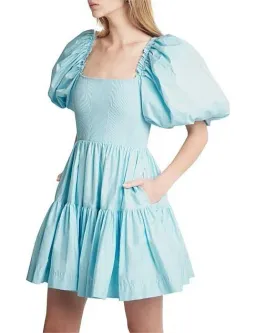 Aje Casa Puff Sleeve Mini Knit Dress Ice Blue Size 6 for rent on The Volte - image 2