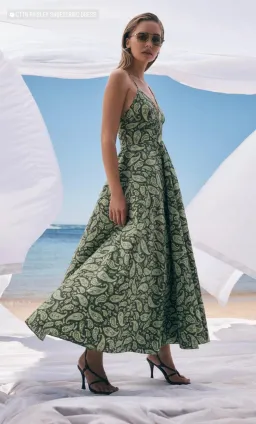 Scanlan Theodore Cttn Paisley Shoestring Dress Print Size 8 for rent on The Volte - image 3
