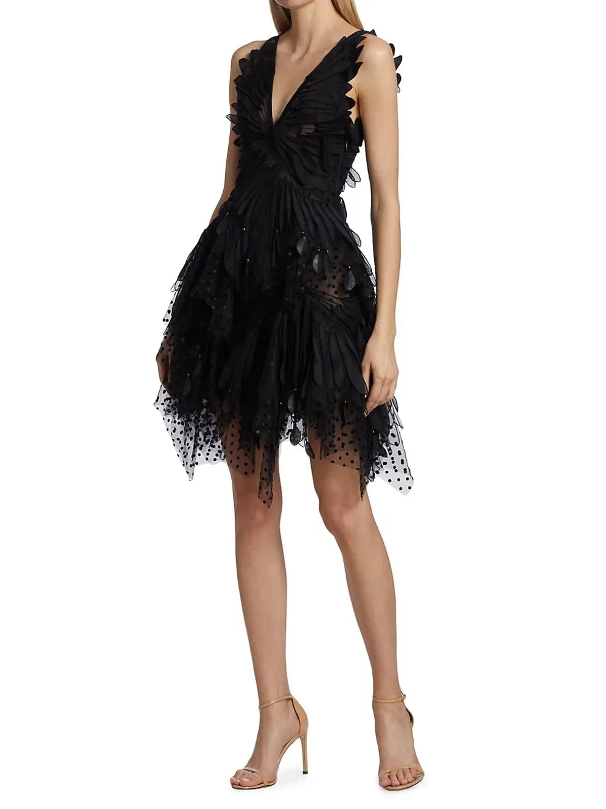 Zimmermann Rhythmic Fluted Mini Dress Black Size 1 / Au 10 for rent on The Volte - main image