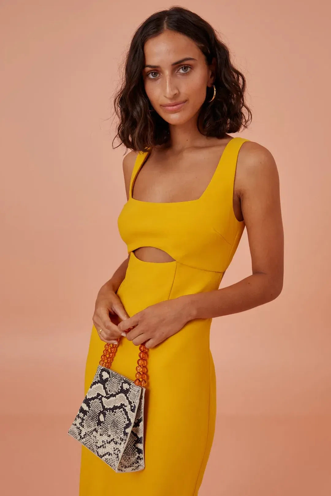 Finders Keepers Nadia Midi Dress Mango Size 8 for rent on The Volte - main image