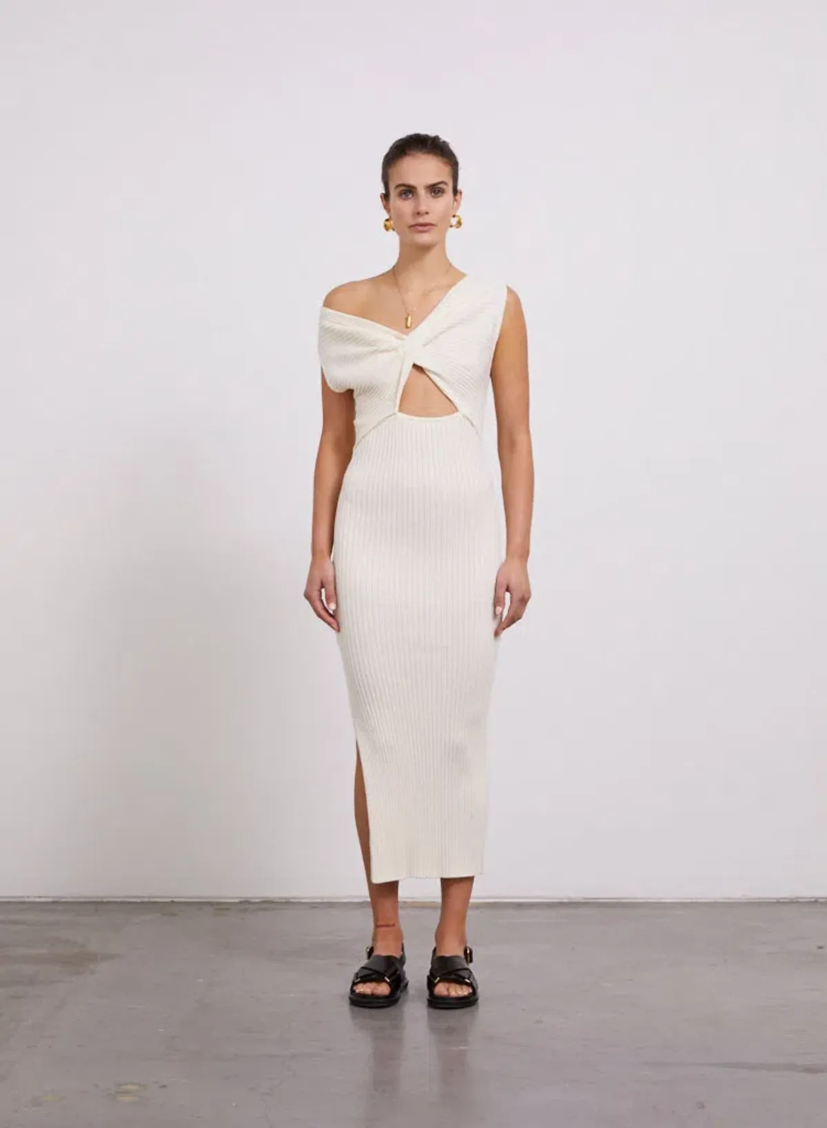Anna Quan Zanita Midi Dress Cream Size 8 for rent on The Volte - main image