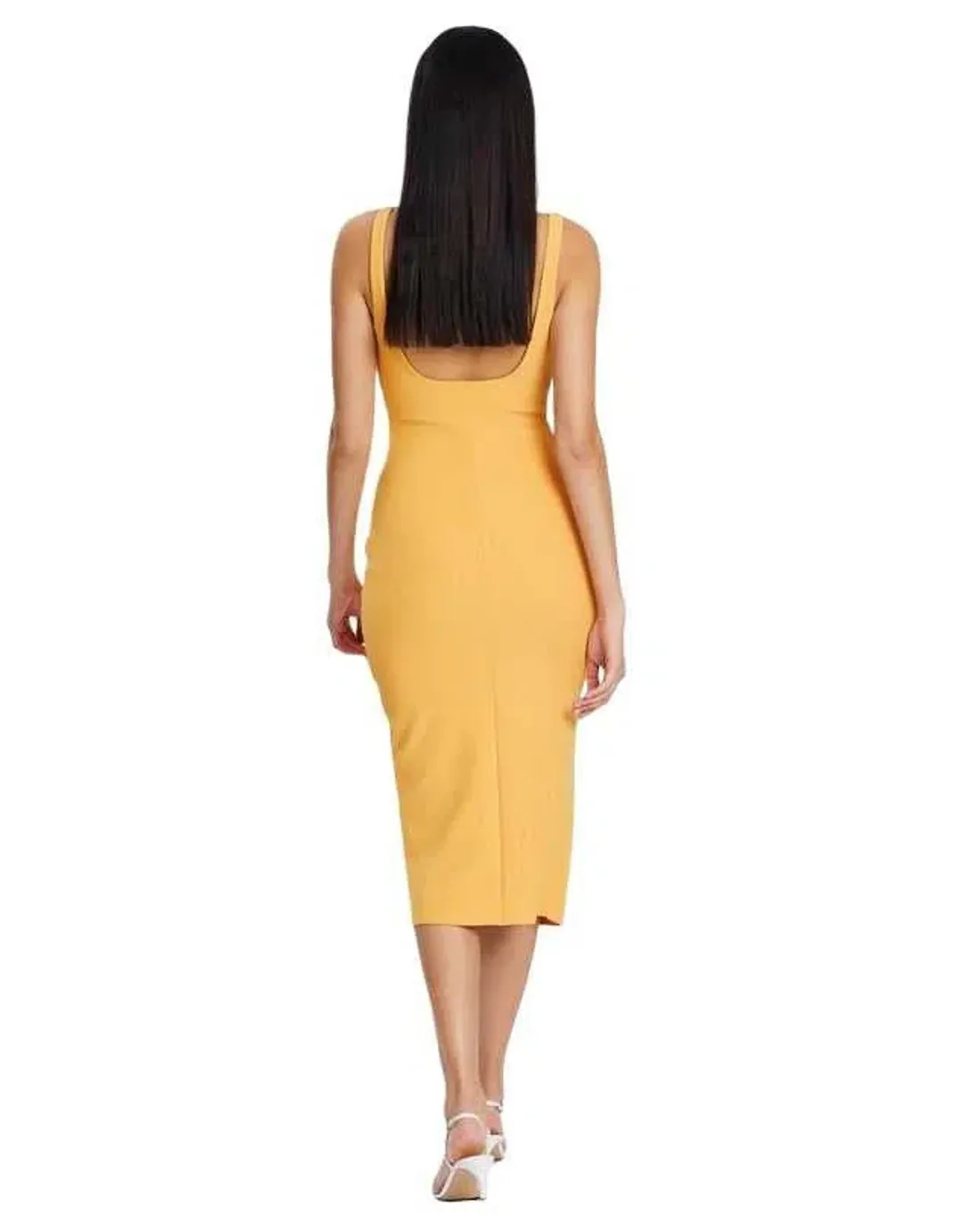 Bec and Bridge Karina Tuck Midi Dress Orange Size 8 for rent on The Volte - main image
