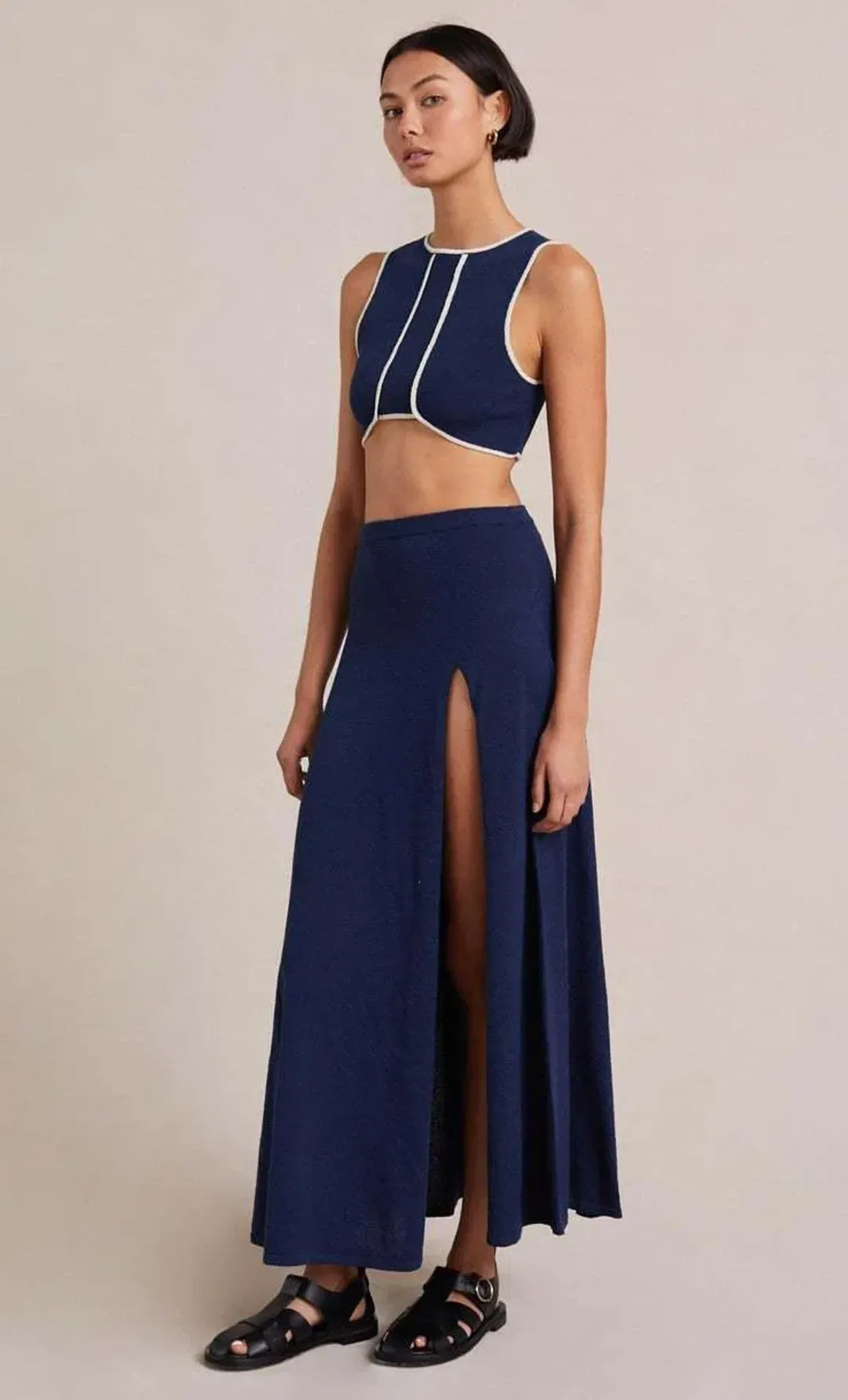 Bec & Bridge Enzo Knit Top & Skirt Set Blue Size 6 for rent on The Volte - main image