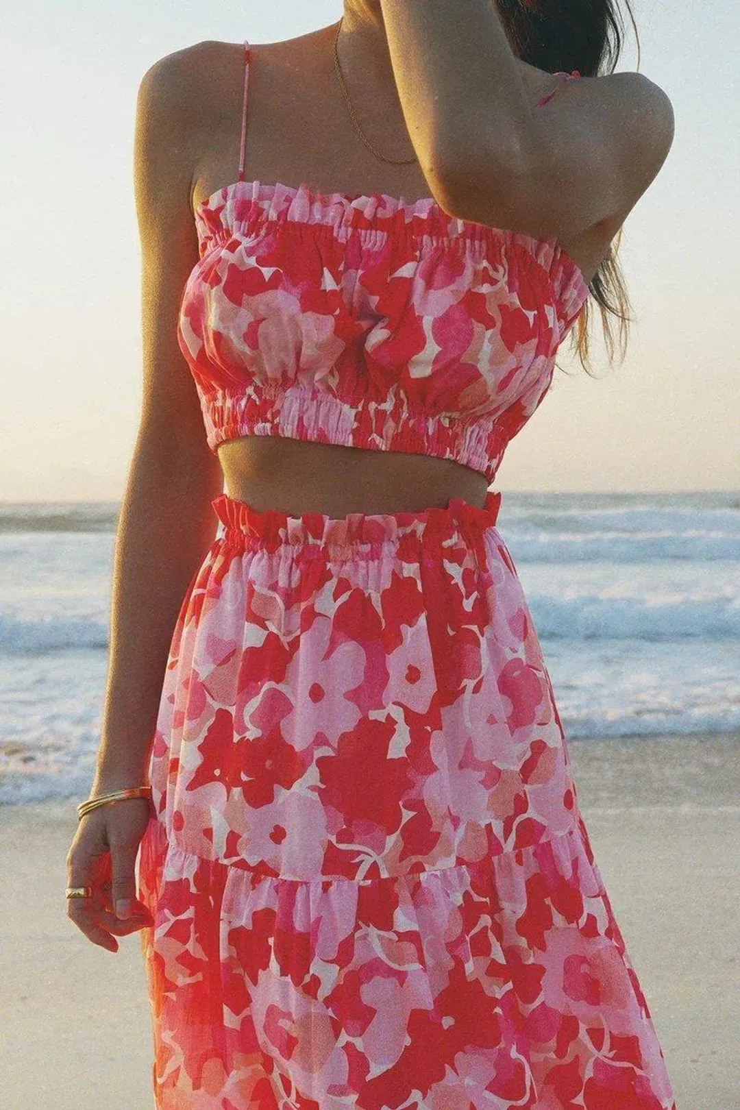 Steele Layla Crop and Flora Skirt Set Print Size 6/8 for rent on The Volte - main image