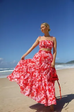 Steele Layla Crop and Flora Skirt Set Print Size 6/8 for rent on The Volte - image 1