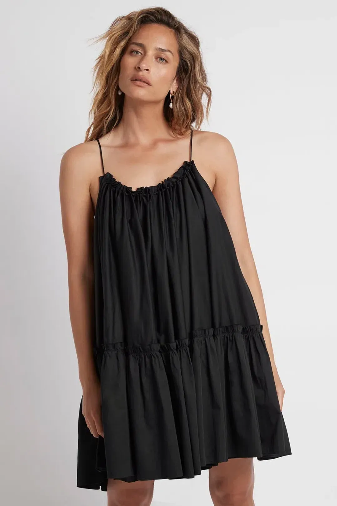 Aje Midsummer Swing Mini Dress Black Size 10 for rent on The Volte - main image