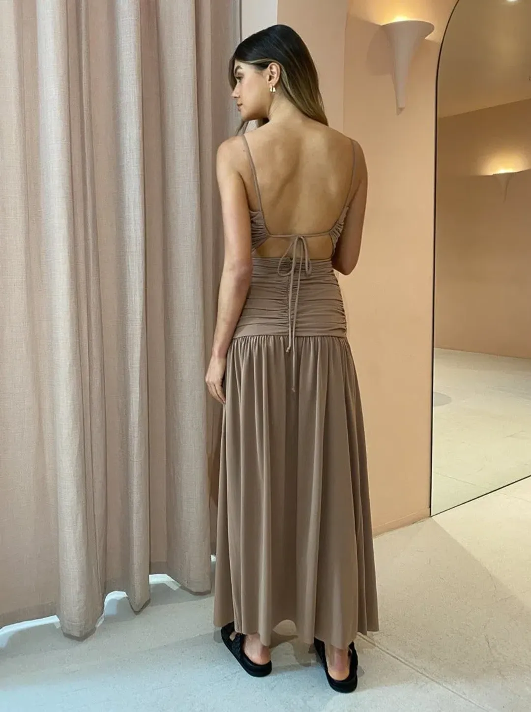 Bec & Bridge Vixen Maxi Dress in Sepia Brown Size 8 for rent on The Volte - main image