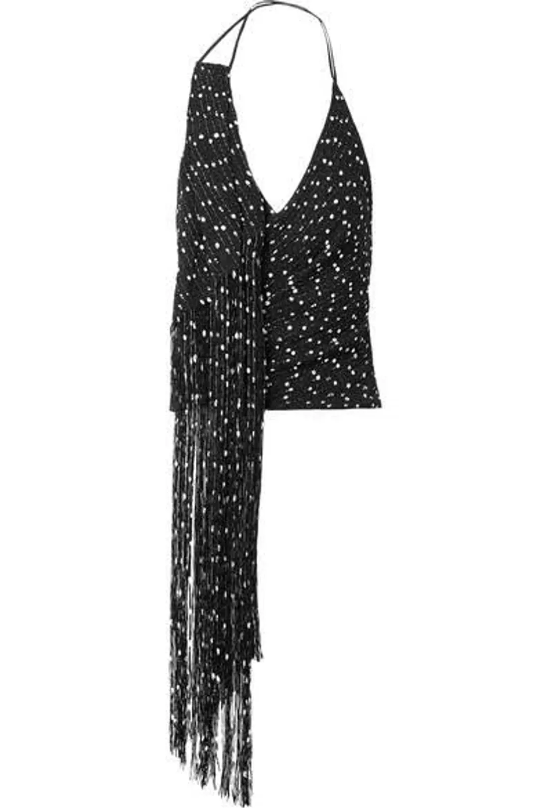 Jacquemus Valoria Fringed Bouclé Halterneck Top Black Size 10 for rent on The Volte - main image