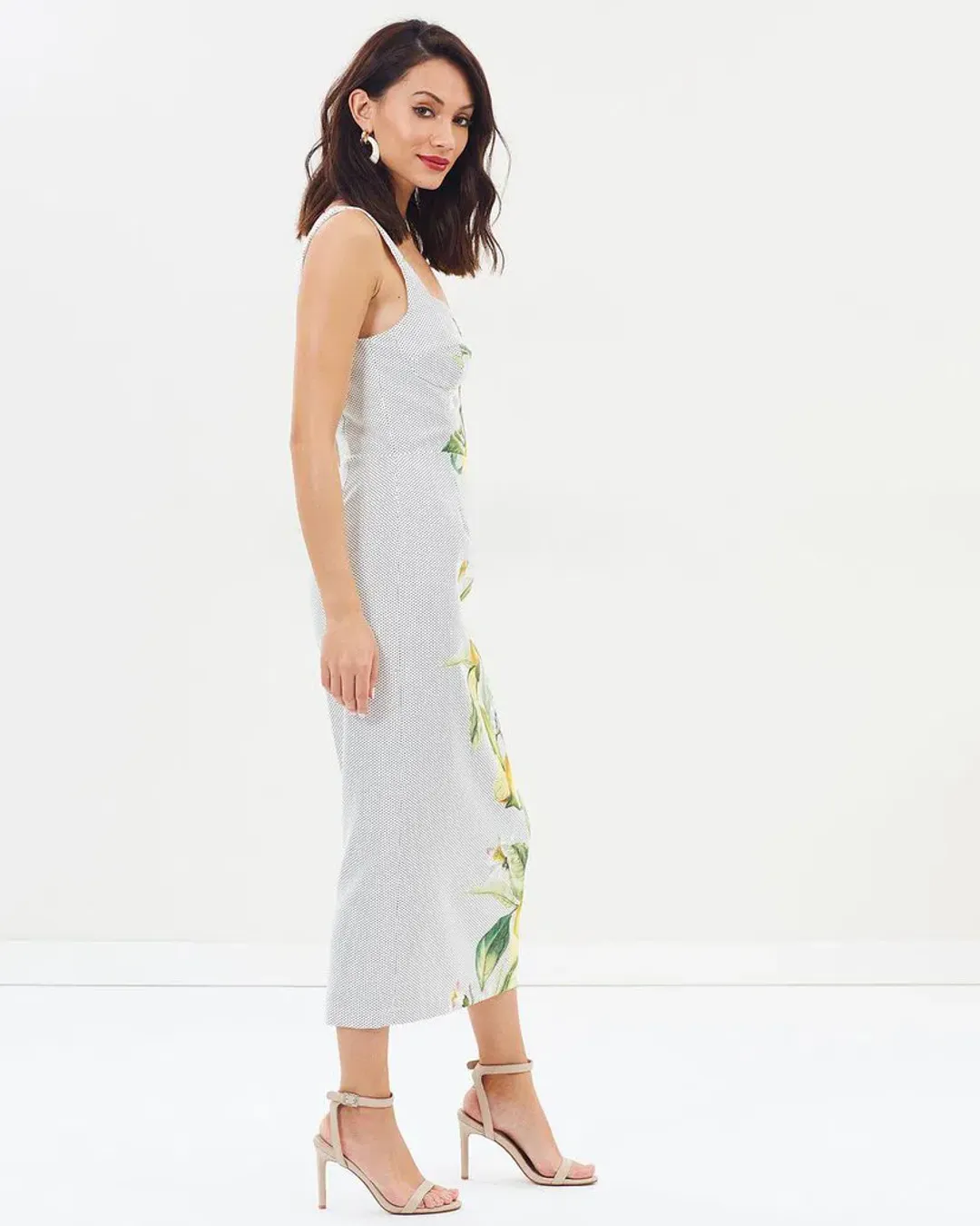 Pasduchas Citrus Brassiere Midi Dress Print Size 10 for rent on The Volte - main image