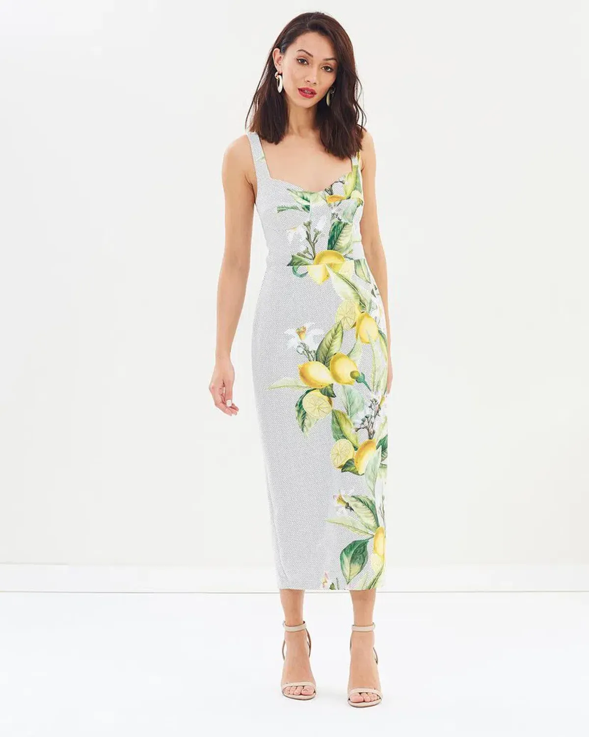 Pasduchas Citrus Brassiere Midi Dress Print Size 10 for rent on The Volte - main image