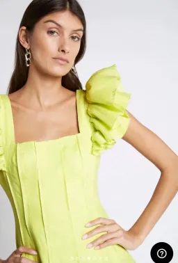 Aje Breathless Frill Sleeve Mini Dress Green Size 12 for rent on The Volte - image 6