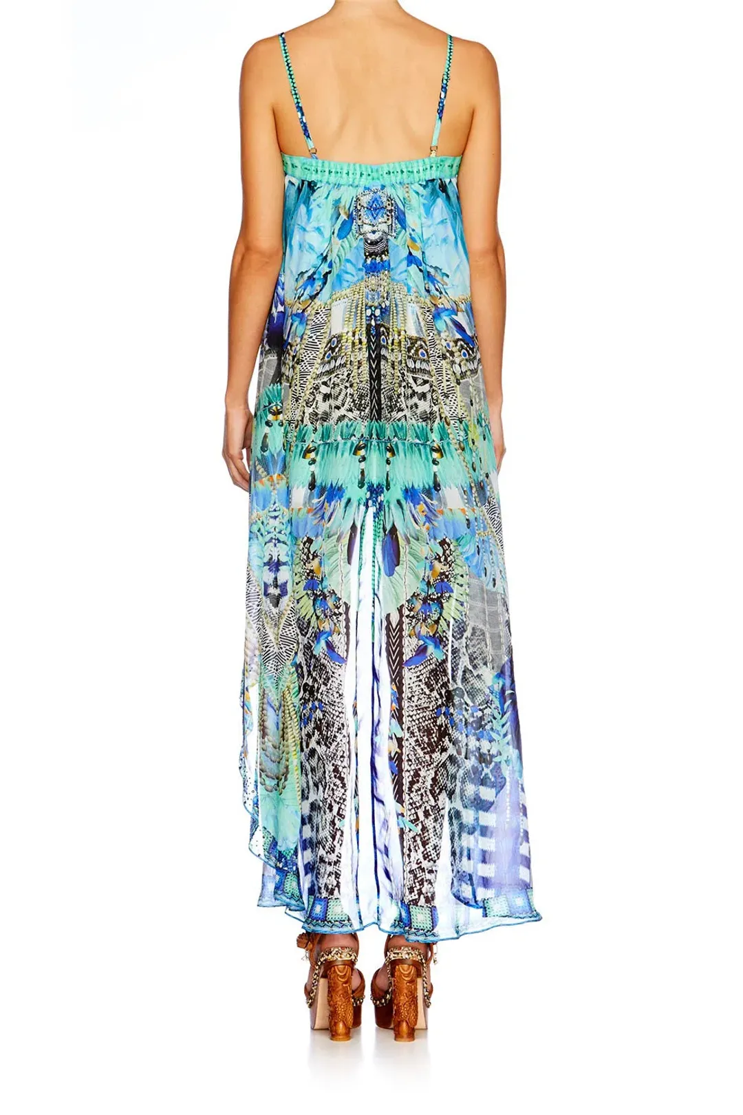 Camilla Leave Me Wild Tie Detail Overlay Playsuit Print Size 8 for rent on The Volte - main image