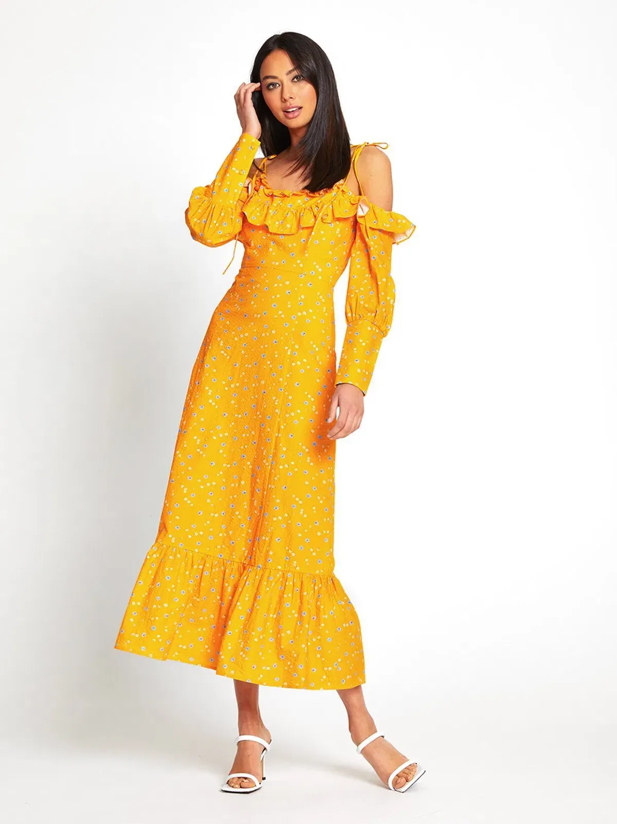 Alice McCall Limonata Midi Dress Apricot Size 6  for rent on The Volte - main image