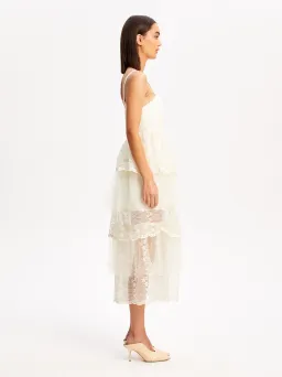 Alice McCall Creme Moonstruck Midi Dress Cream Size 8  for rent on The Volte - image 5
