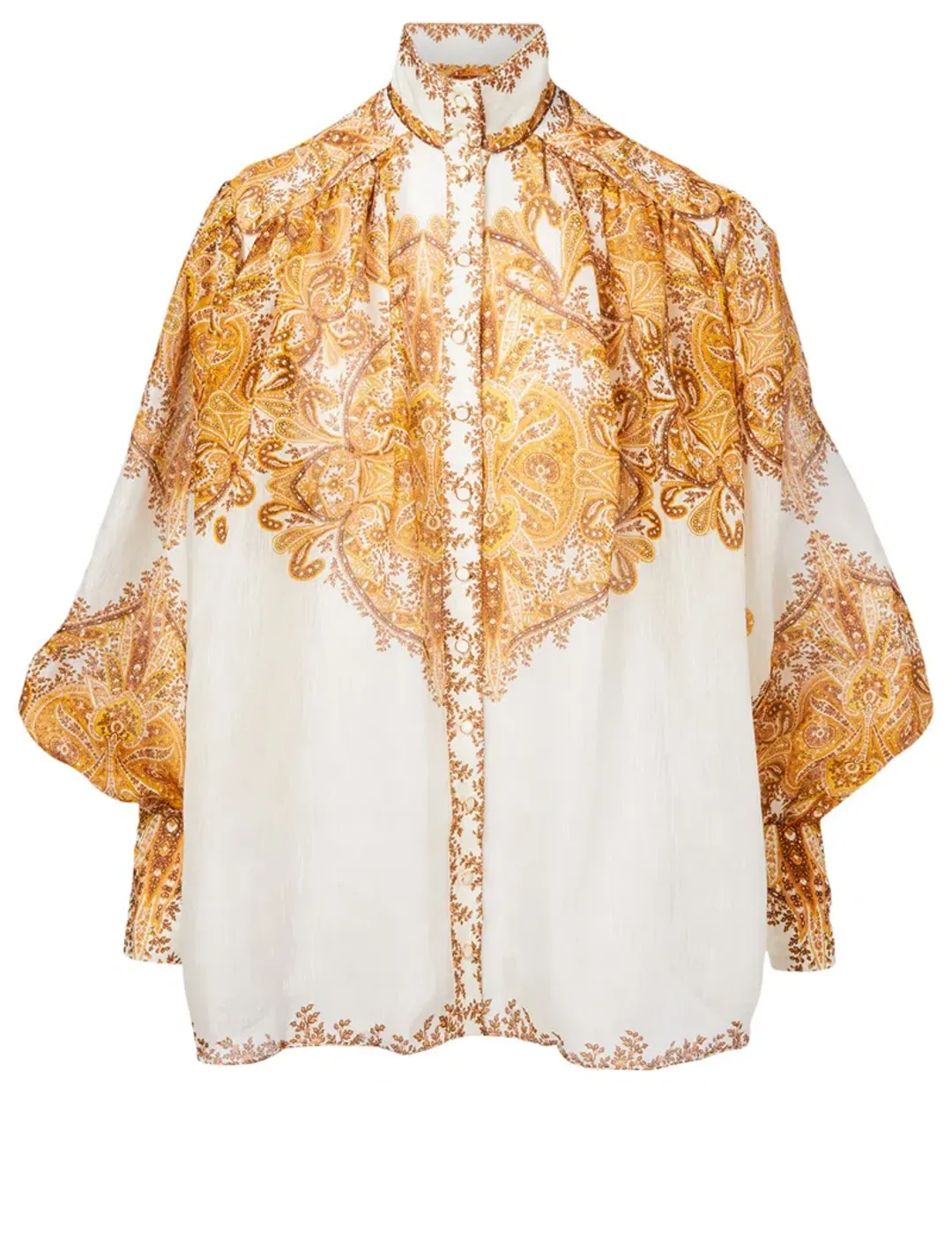 Zimmermann Zippy Billow Blouse Golden Paisley Size 1 / Au 10 for rent on The Volte - main image