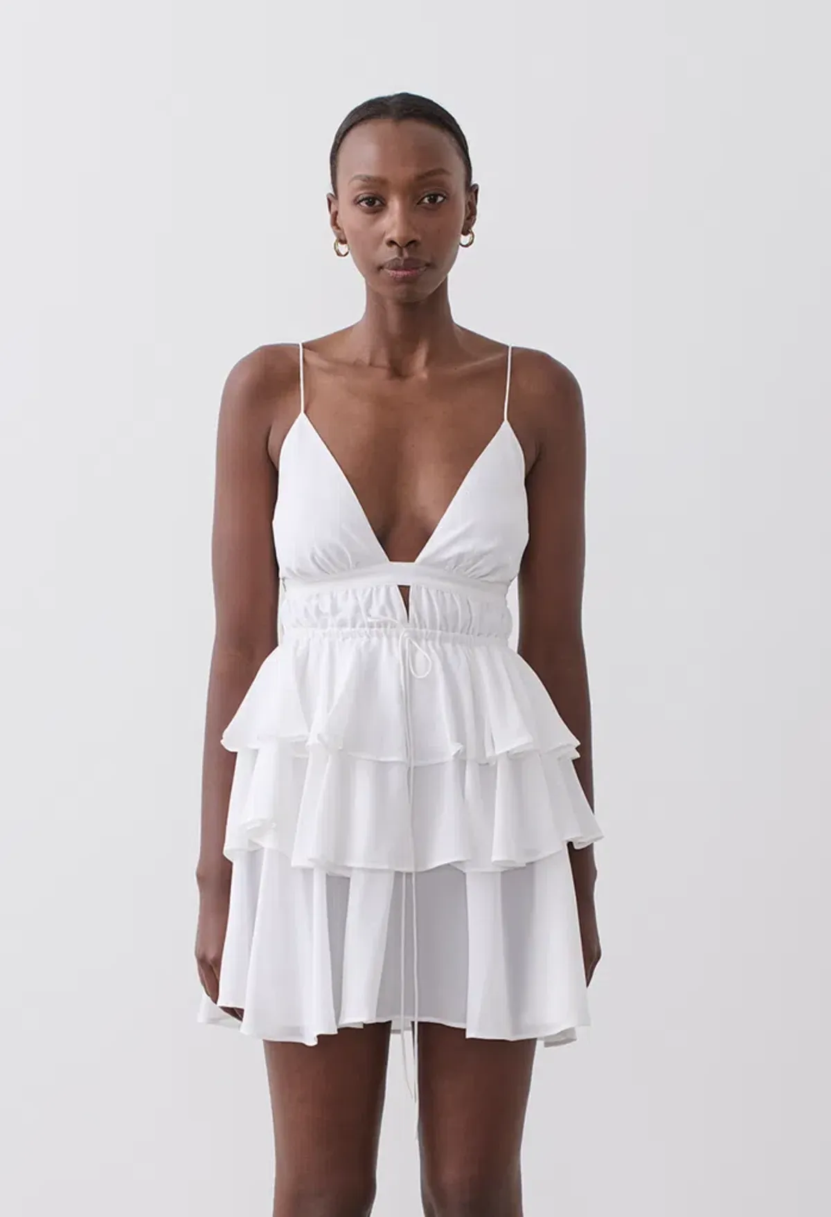 Joslin Liana Silk Mini Dress White Size 8 for rent on The Volte - main image