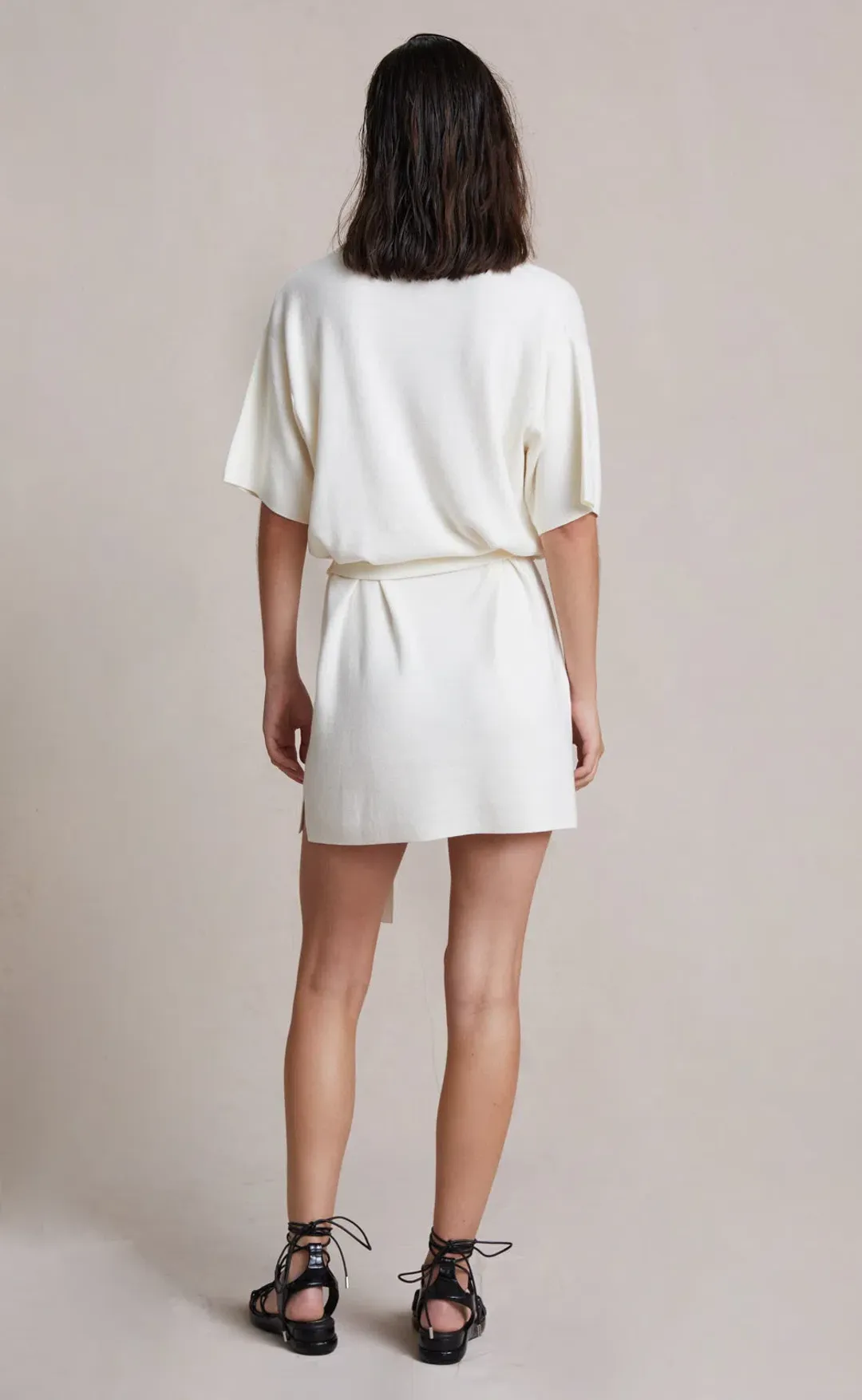 Bec & Bridge Liam Knit Mini Dress Ivory Size 8 for rent on The Volte - main image