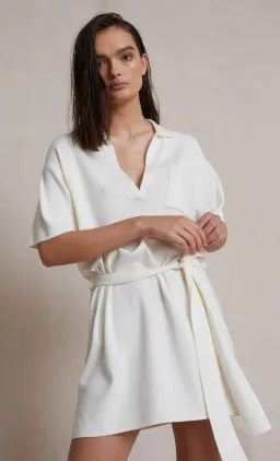 Bec & Bridge Liam Knit Mini Dress Ivory Size 8 for rent on The Volte - image 2