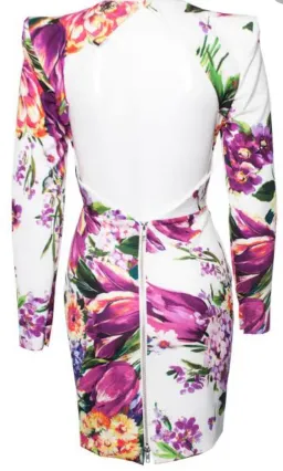 Alex Perry Anais Mini Dress Floral White Size 6 for rent on The Volte - image 3
