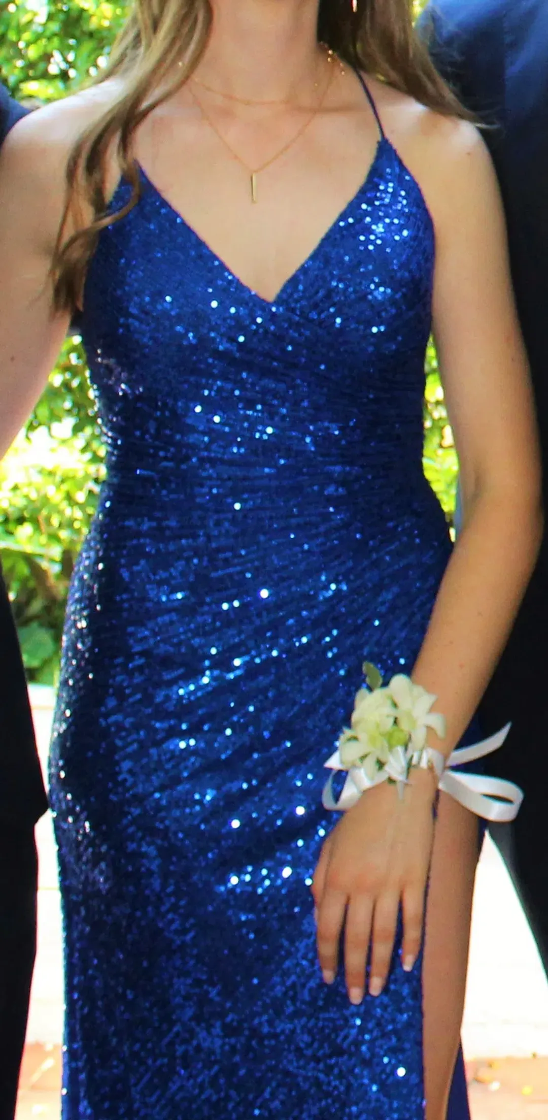 Noire Couture Royal Blue Sequin Gown Size 6 for rent on The Volte - main image