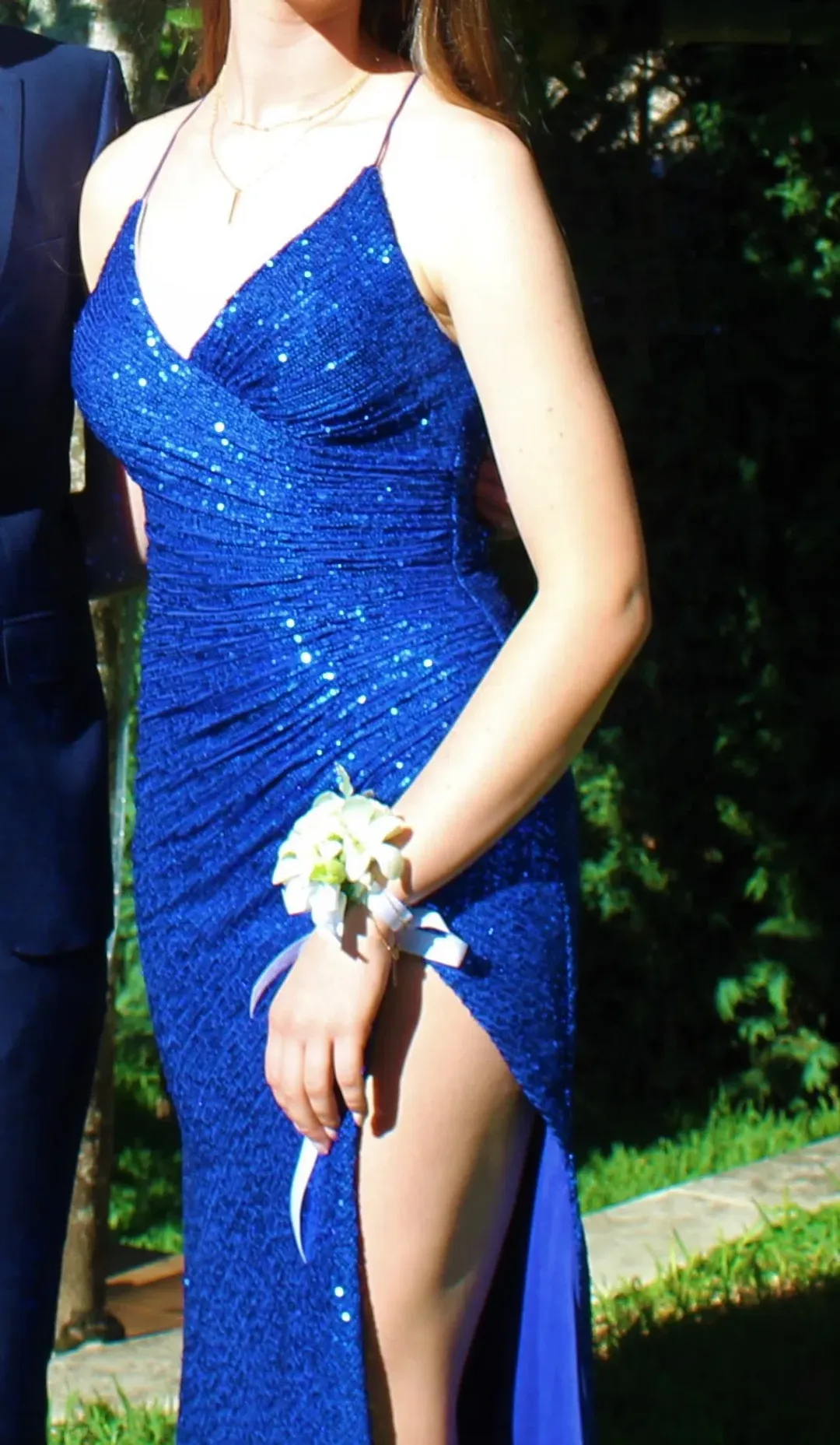 Noire Couture Royal Blue Sequin Gown Size 6 for rent on The Volte - main image