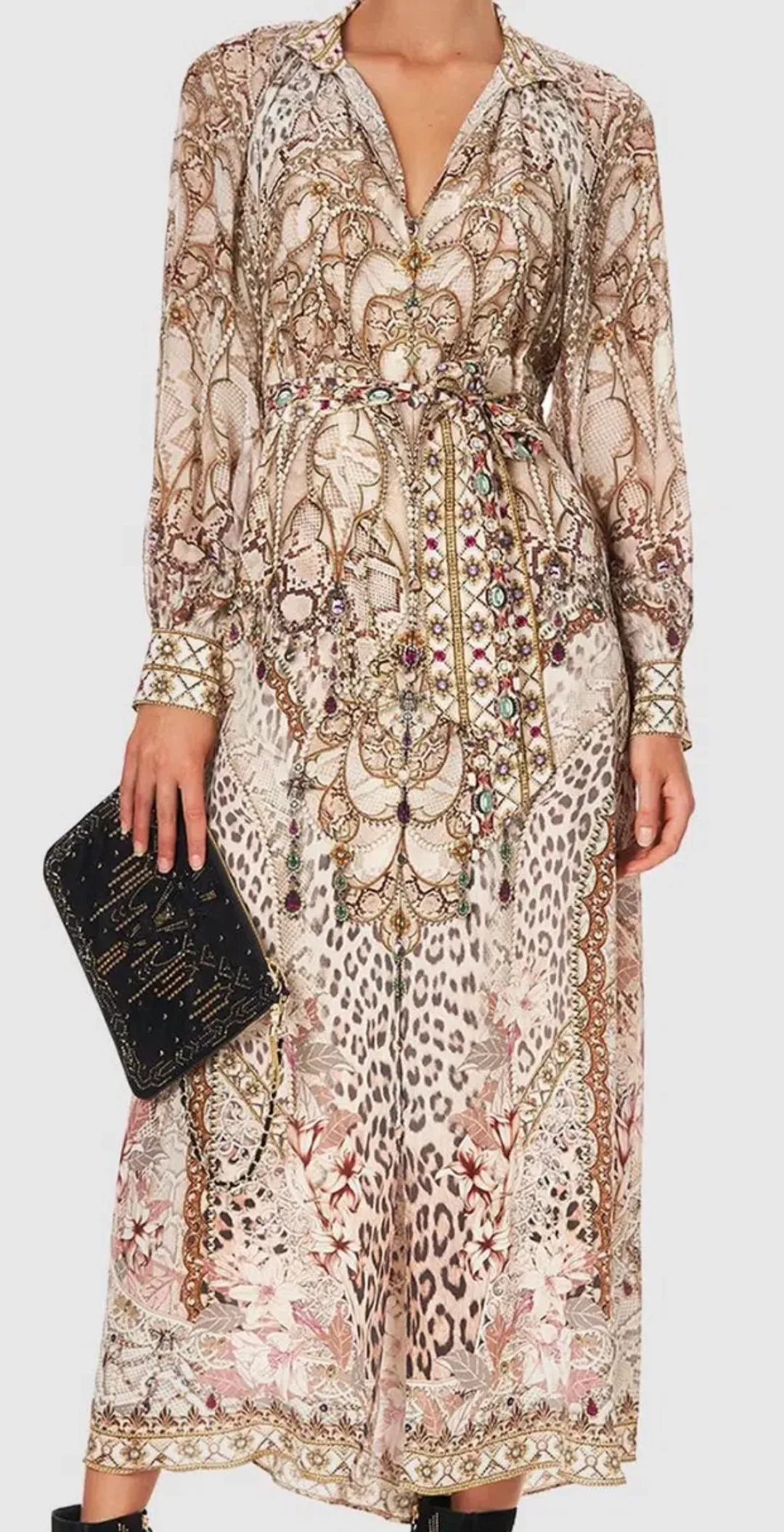 Camilla All is Nouveau Raglan Sleeve Midi Shirt Dress Print Size L for rent on The Volte - main image