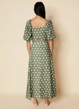 Faithful The Brand Idrisy Top and Devon Midi Skirt Set - Emelda Dot Print  for rent on The Volte - image 5