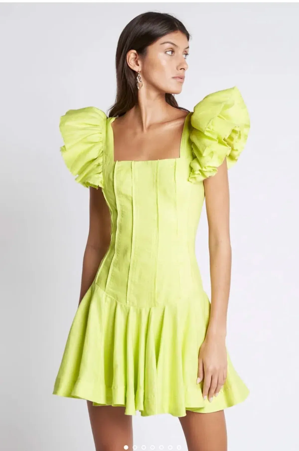 Breathless Frill Sleeve Mini Dress for rent on The Volte - main image