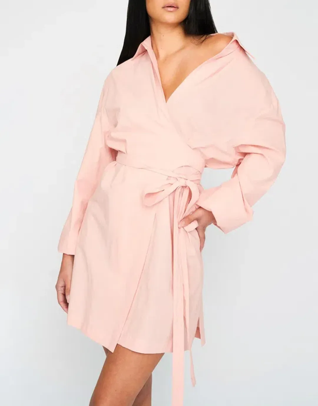 By Johnny Naomi Cotton Wrap Dress Pink Size 6 for rent on The Volte - main image