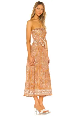Zimmerman Brighton Tie-Waist Paisley Midi Dress Print Size 8 for rent on The Volte - image 2