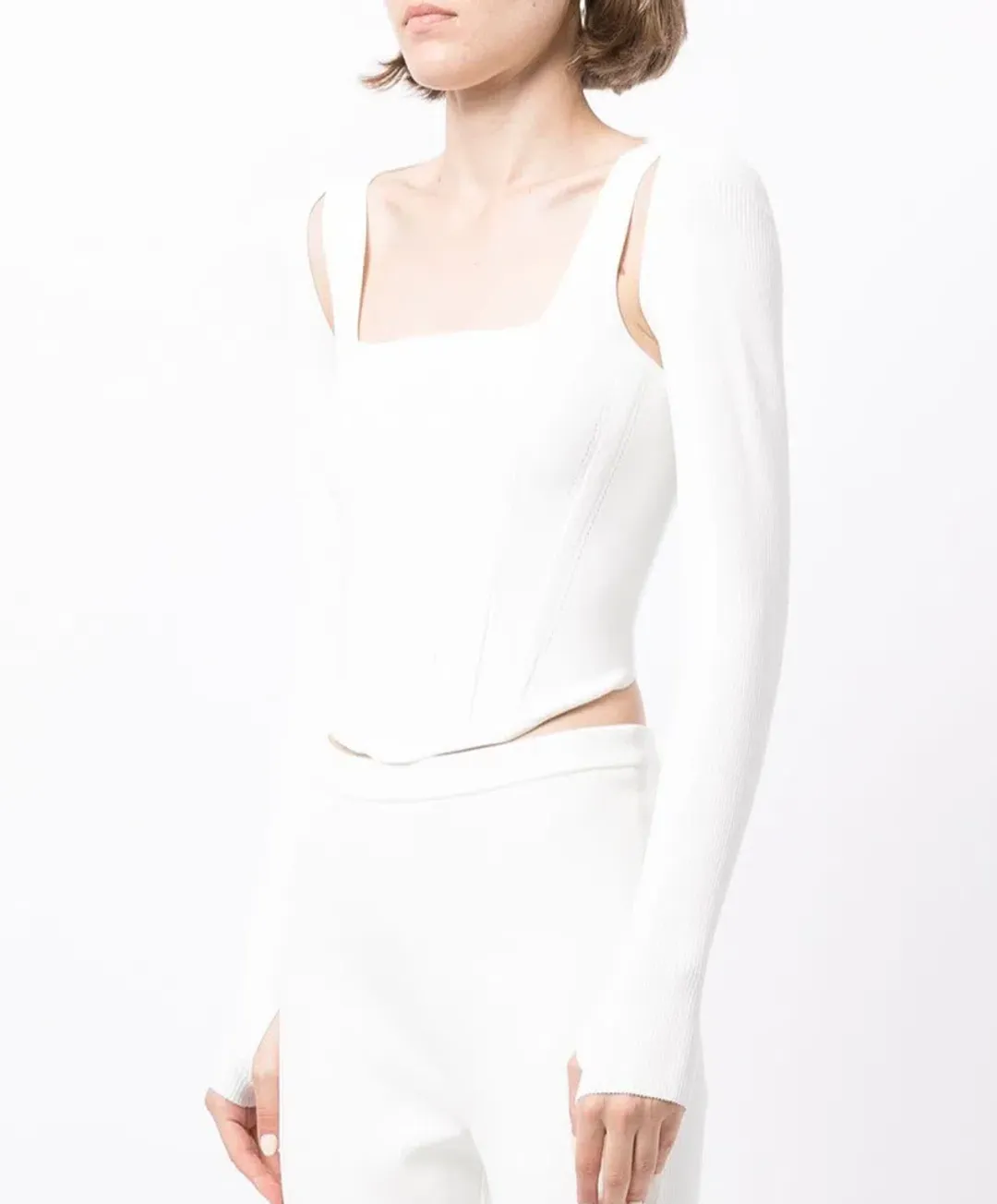 Dion Lee Pointelle Corset Top White Size 6 for rent on The Volte - main image