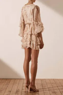 Shona Joy Nina Balloon Sleeve Frill Mini Dress Print Size 10 for rent on The Volte - image 2