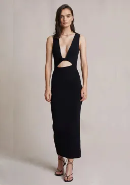 Bec & Bridge Sorbet Summer Midi Dress Black Size 6 for rent on The Volte - image 1