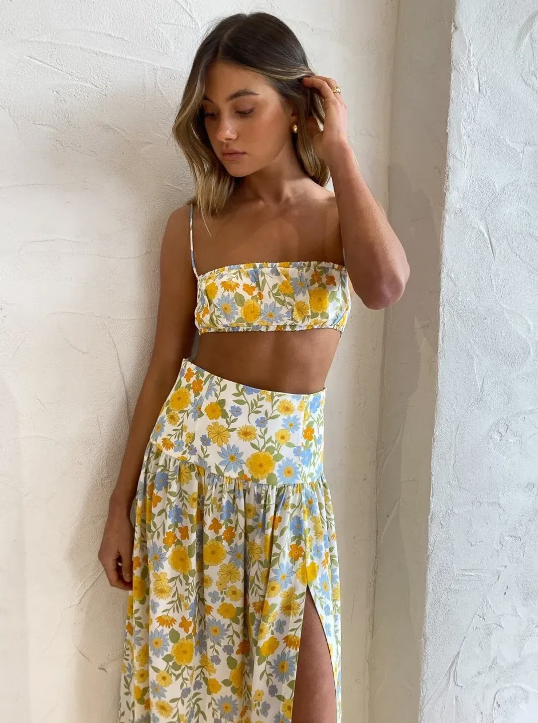Bec & Bridge Cali Sun Top and Skirt Set Floral Size 8 for rent on The Volte - main image