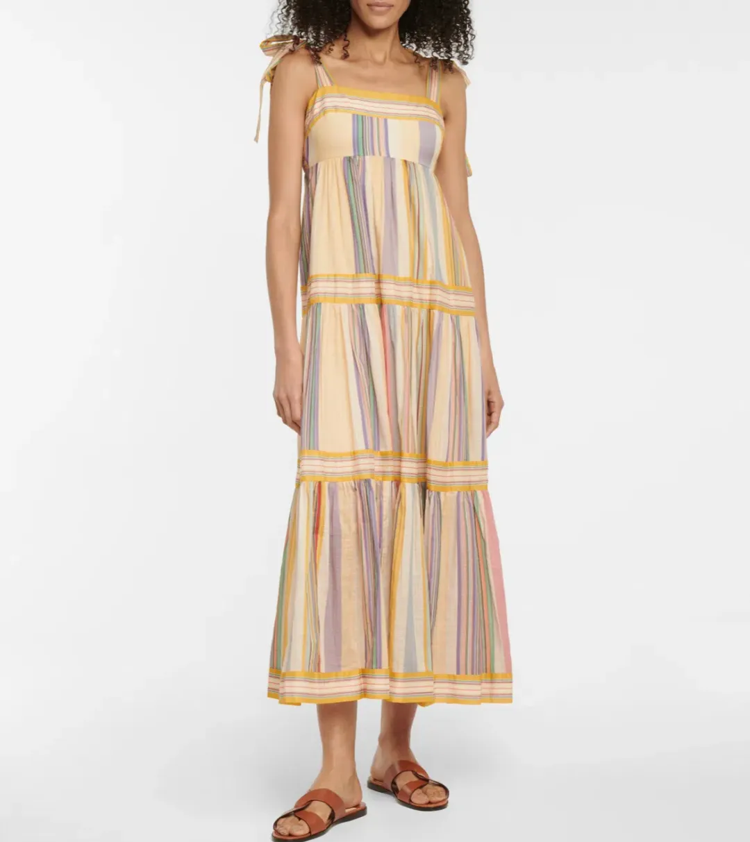 Zimmermann Mae Striped Cotton Maxi Dress Print Size 6 for rent on The Volte - main image